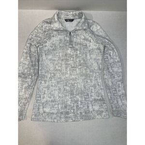 The North Face 1/4 Zip Gray/White Fleece Pullover Sweater Women's Size XS‎